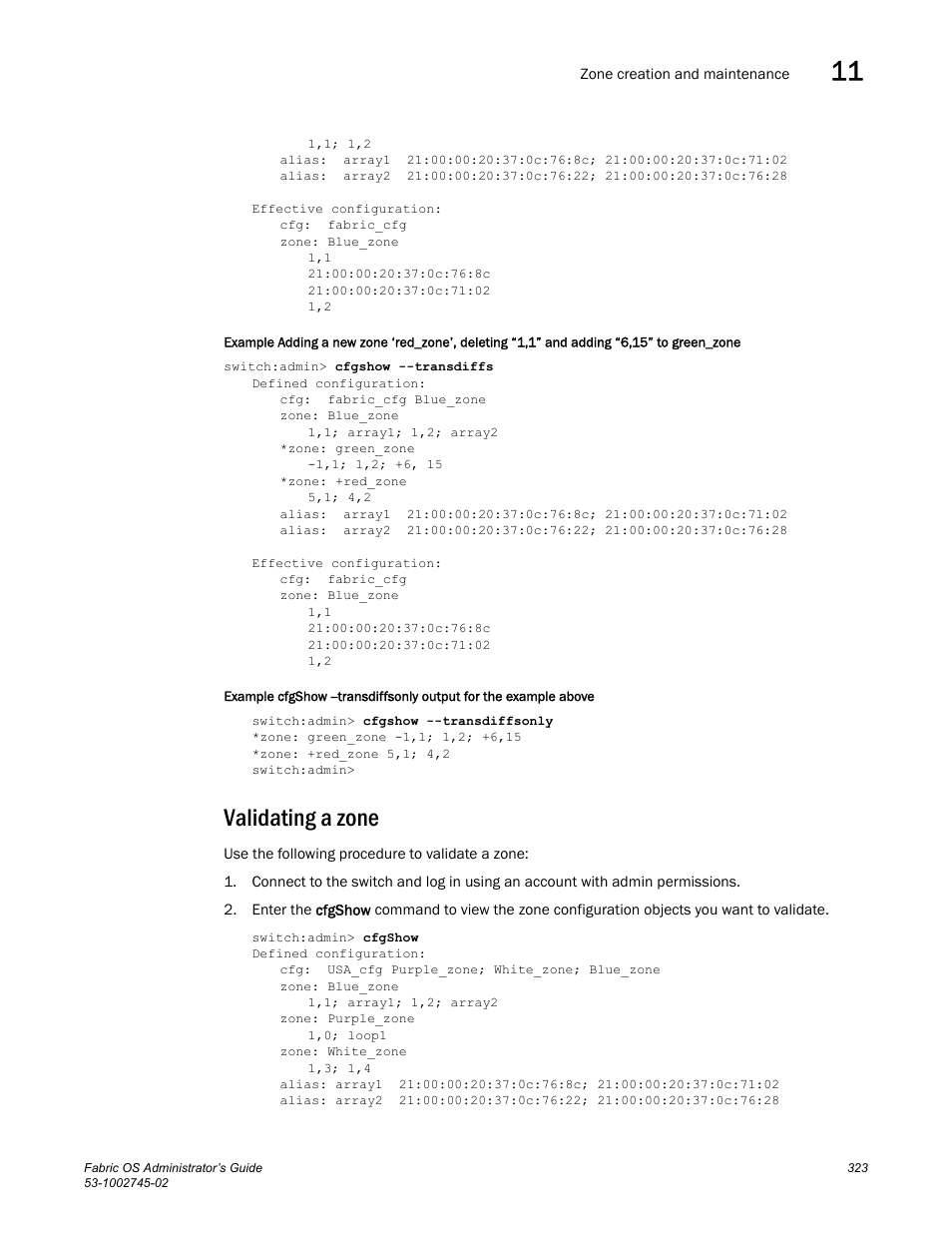 Validating a zone | Dell POWEREDGE M1000E User Manual | Page 323 / 666