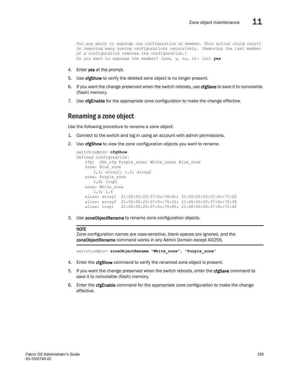 Renaming a zone object | Dell POWEREDGE M1000E User Manual | Page 335 / 666