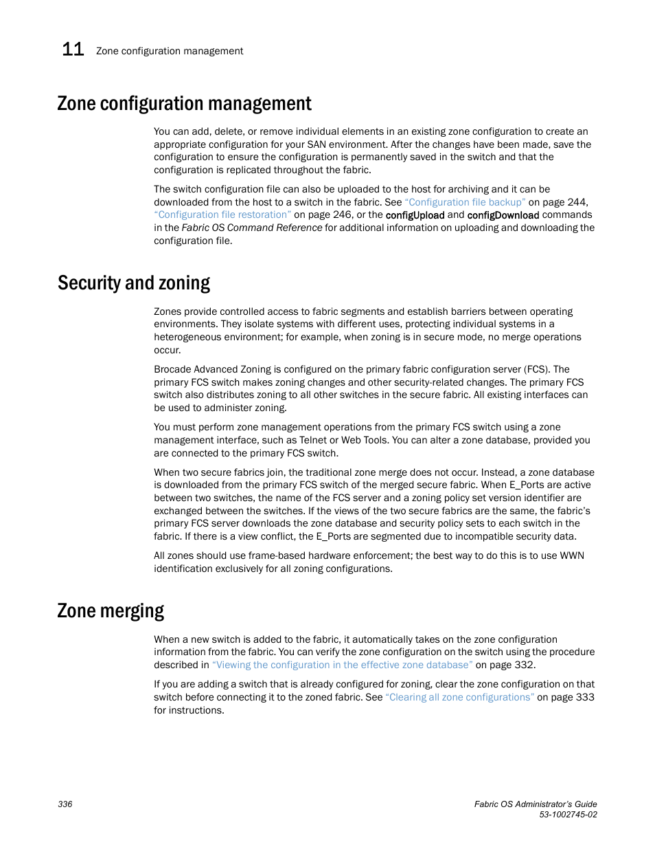 Zone configuration management, Security and zoning, Zone merging | Dell POWEREDGE M1000E User Manual | Page 336 / 666