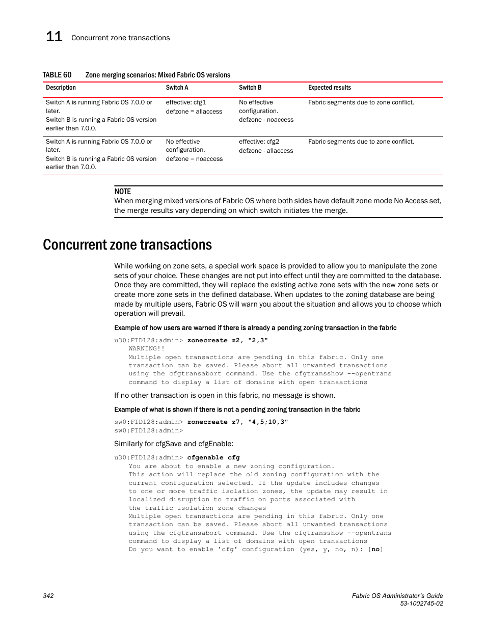 Concurrent zone transactions, Table 60 | Dell POWEREDGE M1000E User Manual | Page 342 / 666