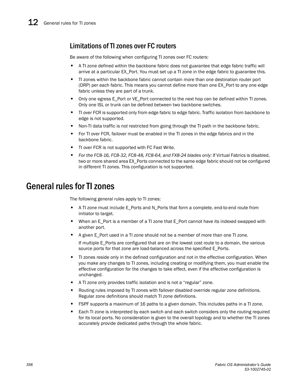 Limitations of ti zones over fc routers, General rules for ti zones | Dell POWEREDGE M1000E User Manual | Page 356 / 666