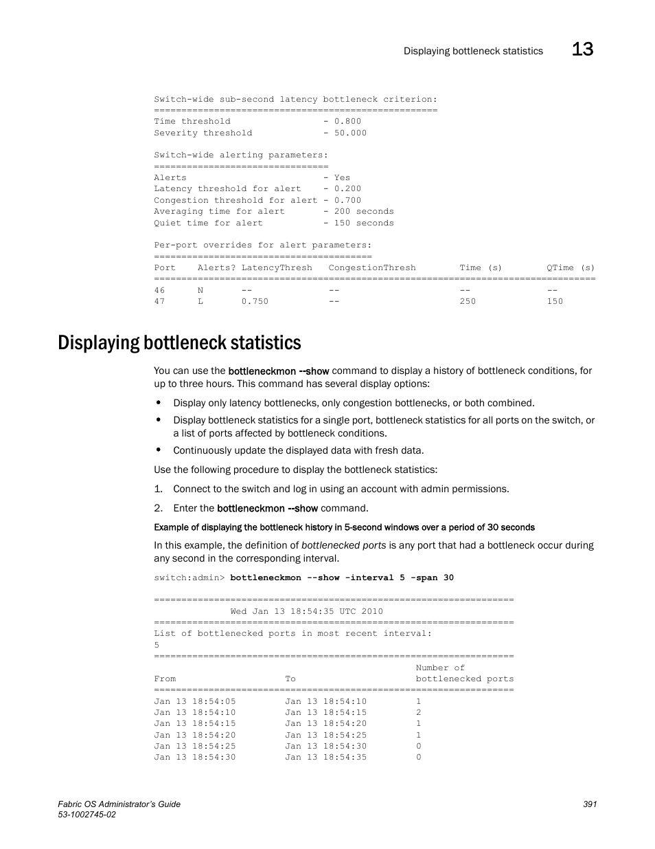Displaying bottleneck statistics | Dell POWEREDGE M1000E User Manual | Page 391 / 666