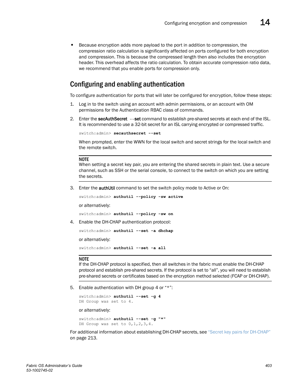 Configuring and enabling authentication | Dell POWEREDGE M1000E User Manual | Page 403 / 666