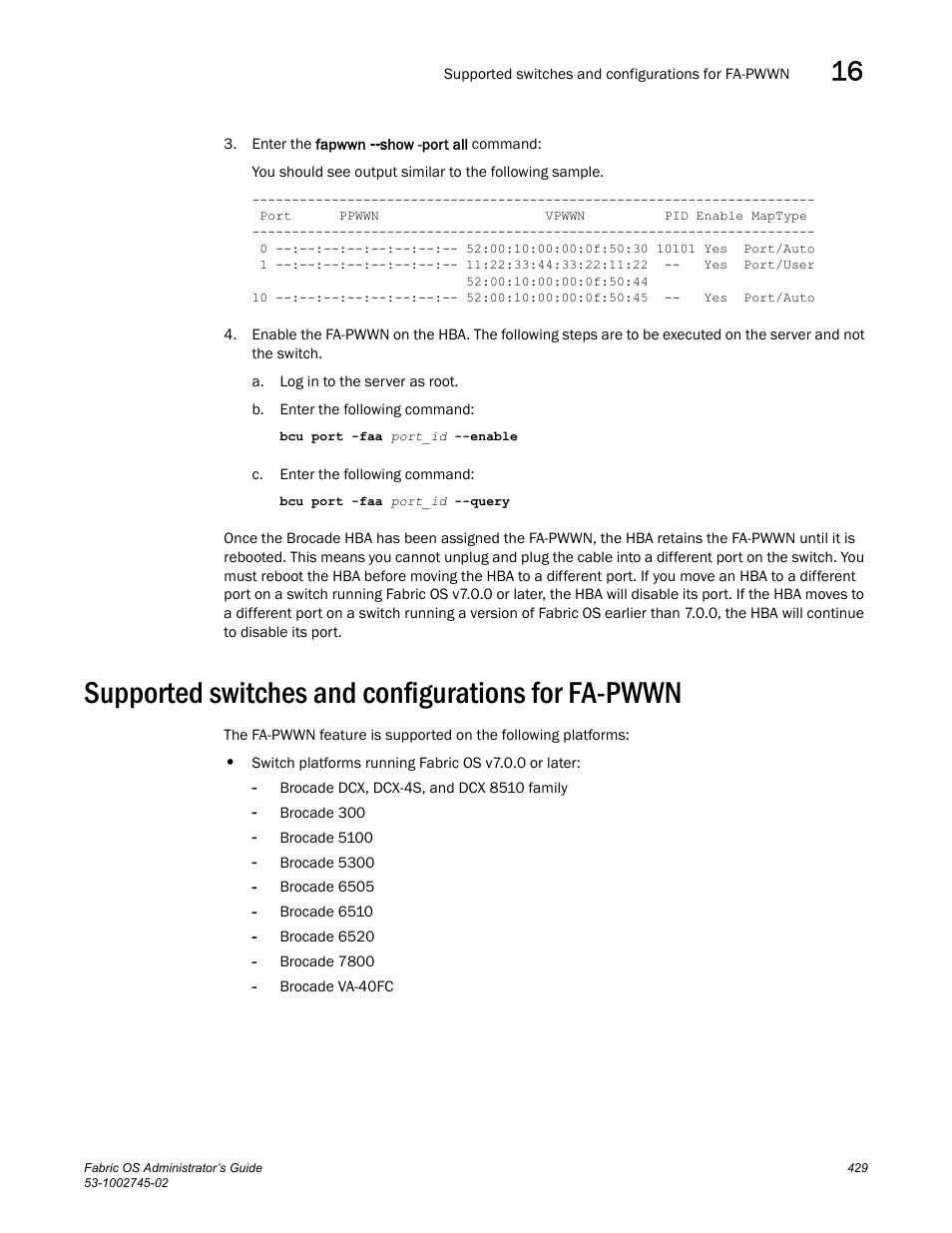 Supported switches and configurations for fa-pwwn | Dell POWEREDGE M1000E User Manual | Page 429 / 666