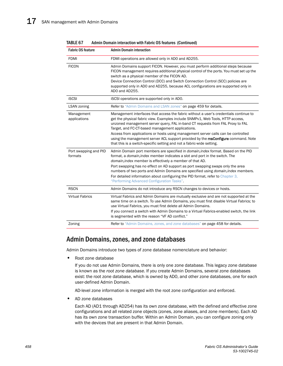 Admin domains, zones, and zone databases, Admin domains, zones, and, Zone databases | Dell POWEREDGE M1000E User Manual | Page 458 / 666