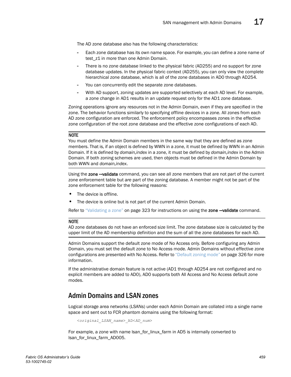 Admin domains and lsan zones | Dell POWEREDGE M1000E User Manual | Page 459 / 666