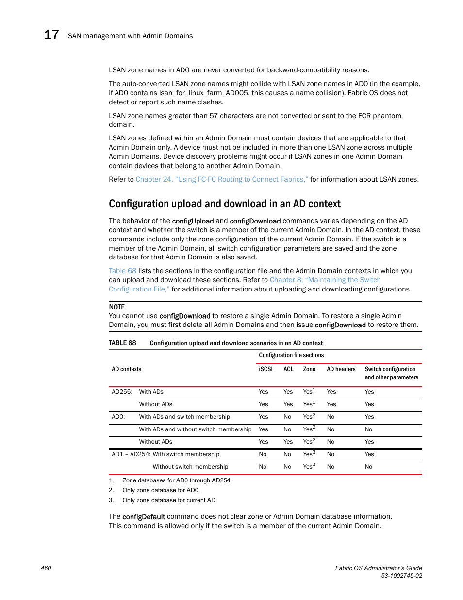 Configuration upload and download in an ad context, Table 68 | Dell POWEREDGE M1000E User Manual | Page 460 / 666