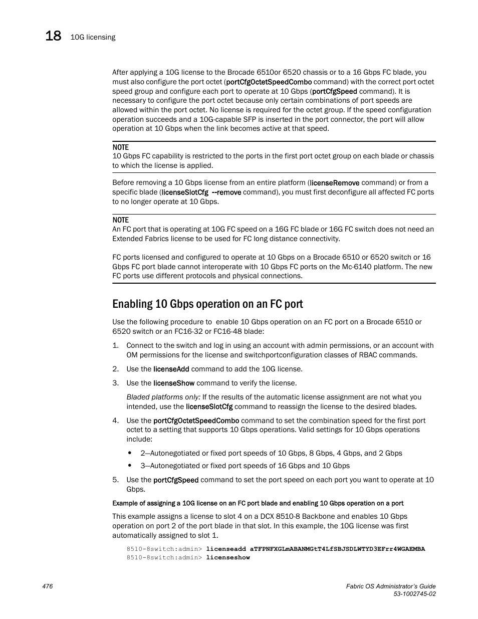 Enabling 10 gbps operation on an fc port | Dell POWEREDGE M1000E User Manual | Page 476 / 666