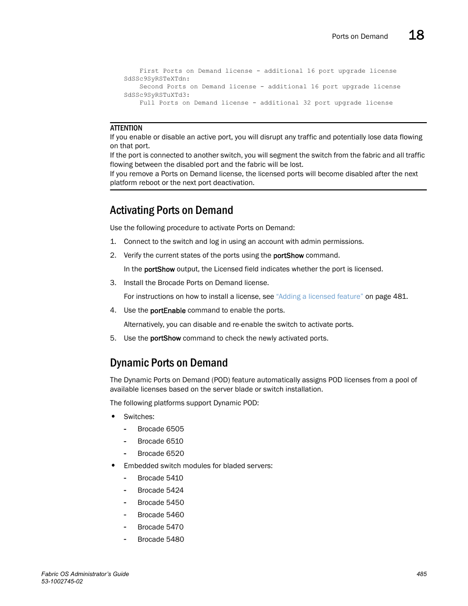 Activating ports on demand, Dynamic ports on demand | Dell POWEREDGE M1000E User Manual | Page 485 / 666
