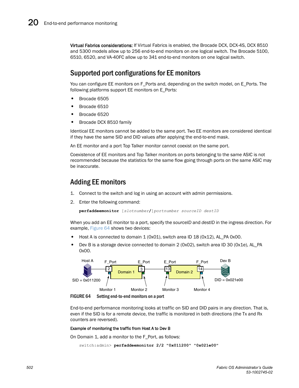 Supported port configurations for ee monitors, Adding ee monitors, Figure 64 | Dell POWEREDGE M1000E User Manual | Page 502 / 666