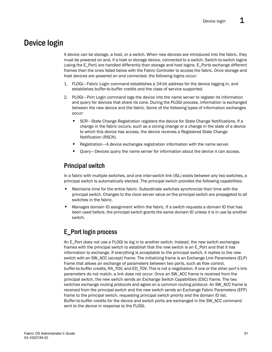 Device login, Principal switch, E_port login process | Dell POWEREDGE M1000E User Manual | Page 51 / 666