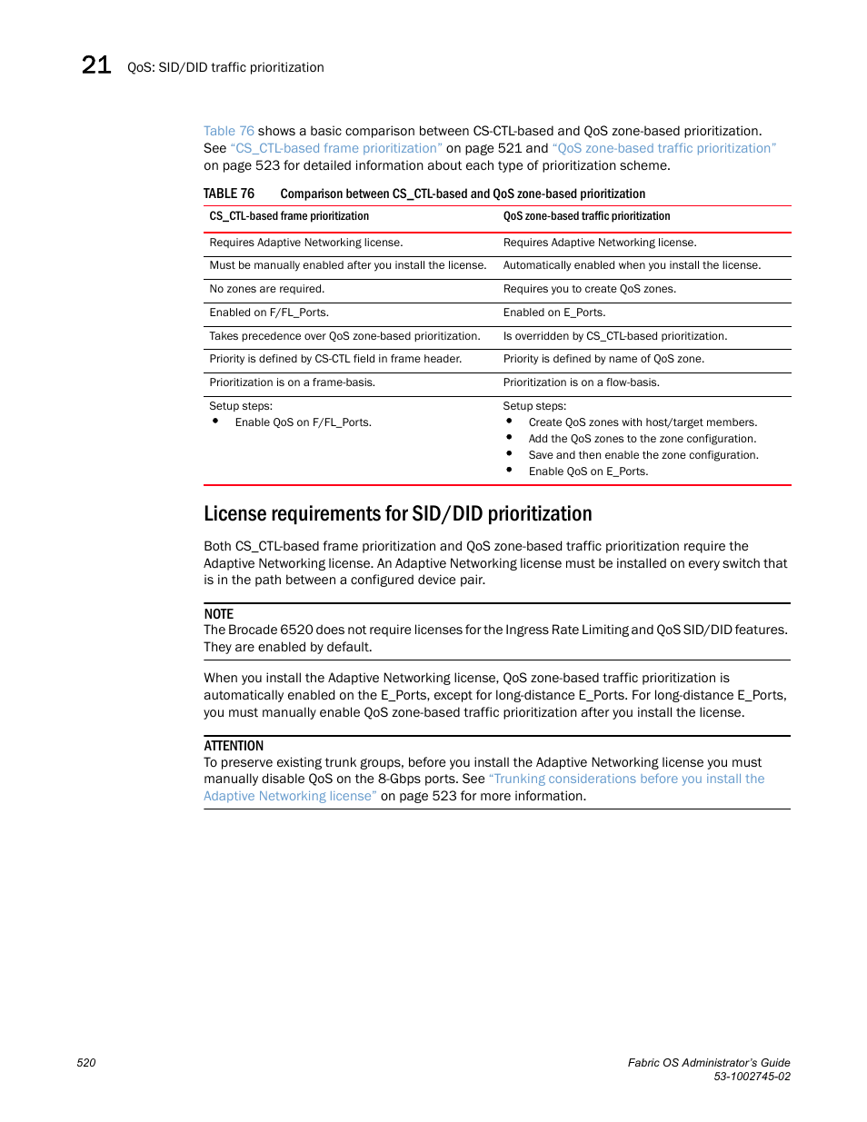 License requirements for sid/did prioritization, Table 76 | Dell POWEREDGE M1000E User Manual | Page 520 / 666