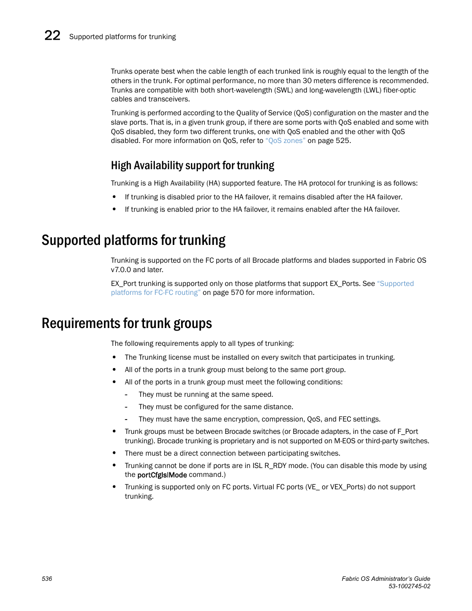 High availability support for trunking, Supported platforms for trunking, Requirements for trunk groups | Dell POWEREDGE M1000E User Manual | Page 536 / 666