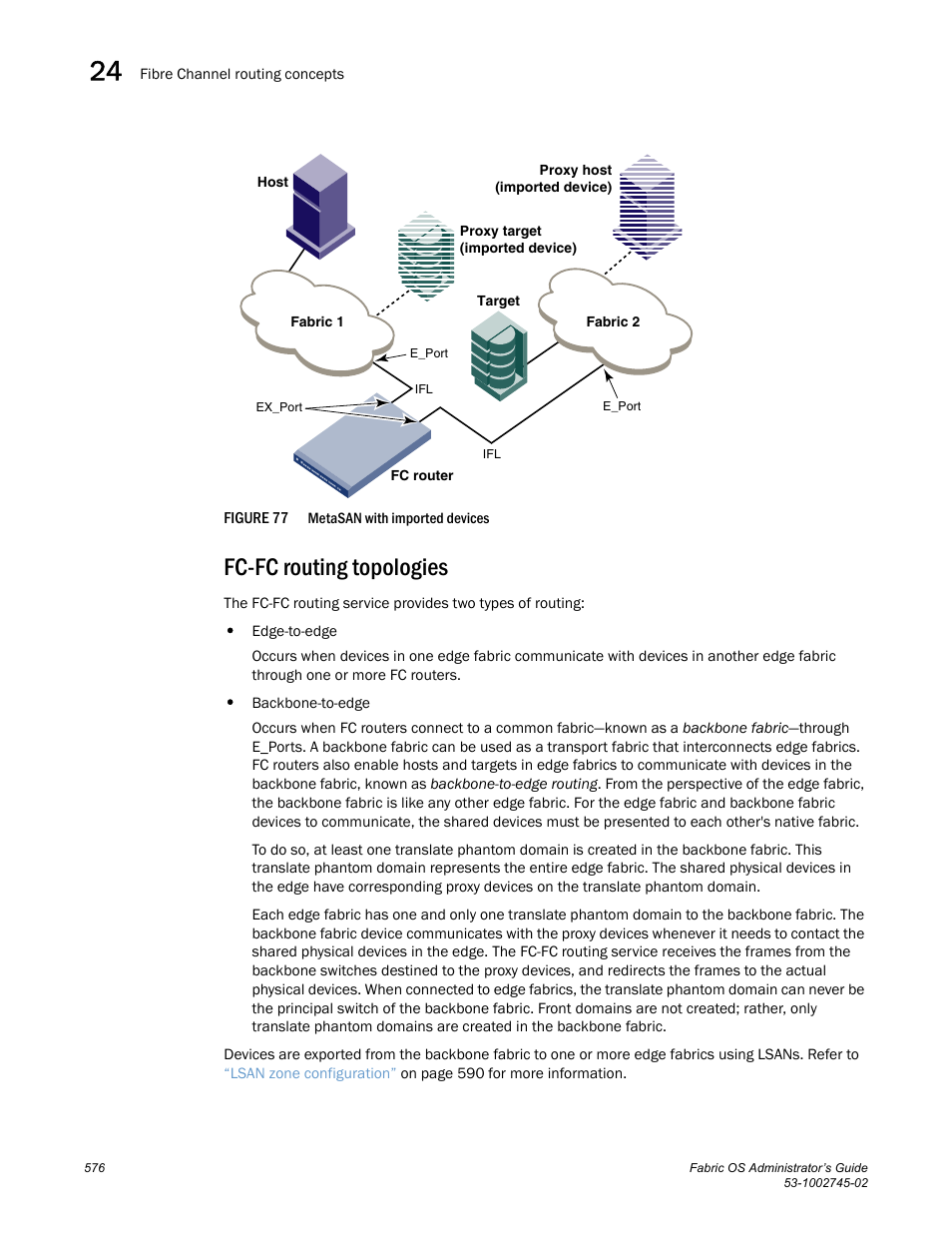 Fc-fc routing topologies, Figure 77, Metasan | Dell POWEREDGE M1000E User Manual | Page 576 / 666