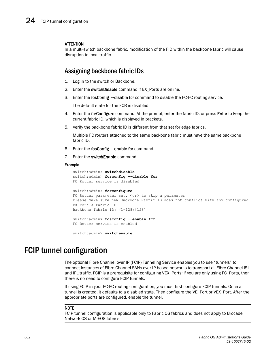 Assigning backbone fabric ids, Fcip tunnel configuration | Dell POWEREDGE M1000E User Manual | Page 582 / 666