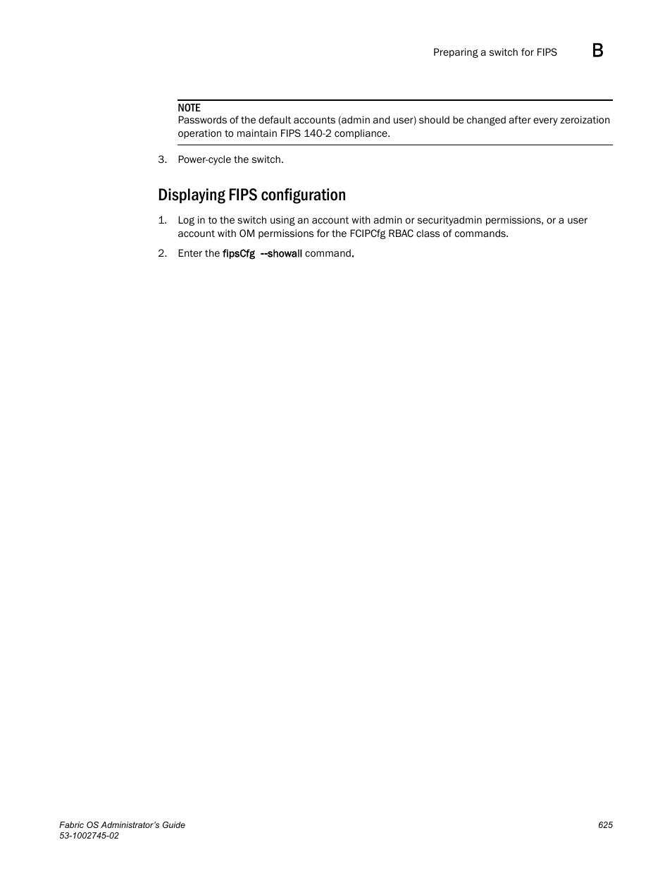 Displaying fips configuration | Dell POWEREDGE M1000E User Manual | Page 625 / 666