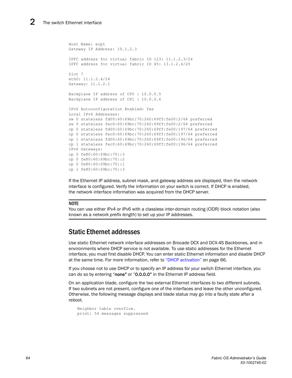 Static ethernet addresses | Dell POWEREDGE M1000E User Manual | Page 64 / 666