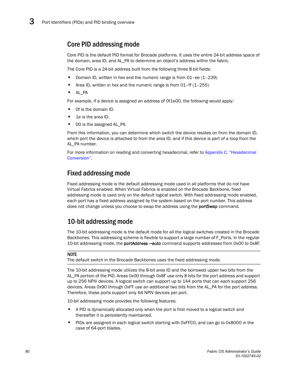 Core pid addressing mode, Fixed addressing mode, Bit addressing mode | Dell POWEREDGE M1000E User Manual | Page 80 / 666