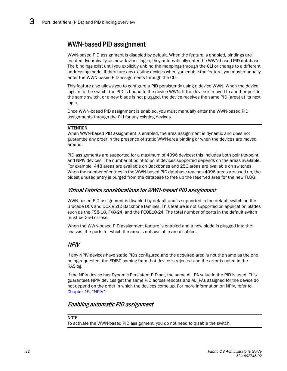 Wwn-based pid assignment, Npiv, Enabling automatic pid assignment | Dell POWEREDGE M1000E User Manual | Page 82 / 666