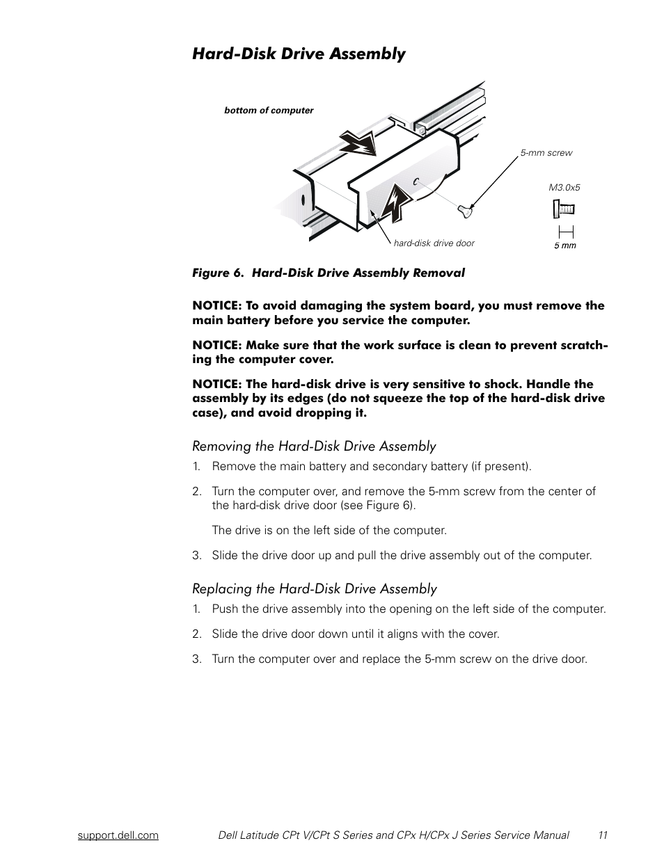 Hard-disk drive assembly, Dug'lvn'ulyh$vvhpeo | Dell Latitude CPx H User Manual | Page 18 / 48