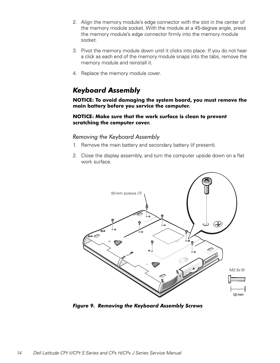 Keyboard assembly, H\erdug$vvhpeo | Dell Latitude CPx H User Manual | Page 21 / 48