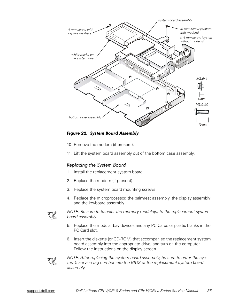 5hsodflqjwkh6\vwhp%rdug | Dell Latitude CPx H User Manual | Page 42 / 48