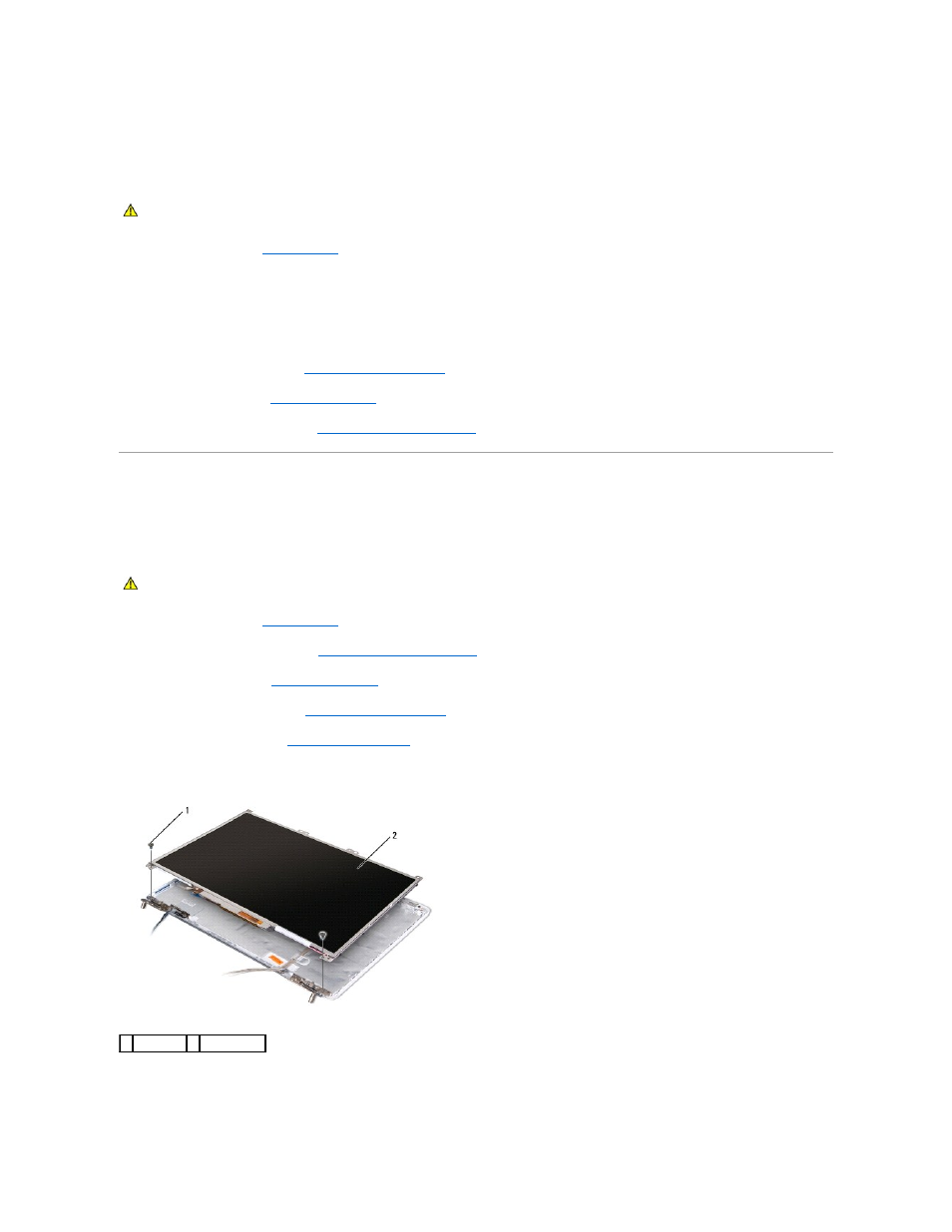 Display panel, Replacing the display bezel, Removing the display panel | Dell Inspiron 1526 (Late 2007) User Manual | Page 20 / 51