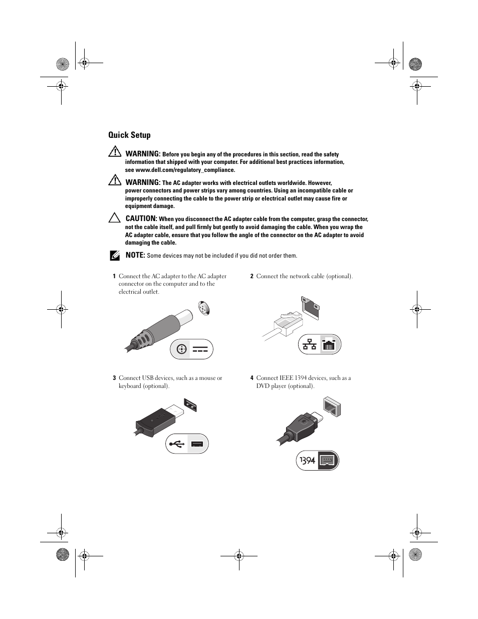 Quick setup | Dell Vostro 1088 (Mid 2009) User Manual | Page 3 / 6