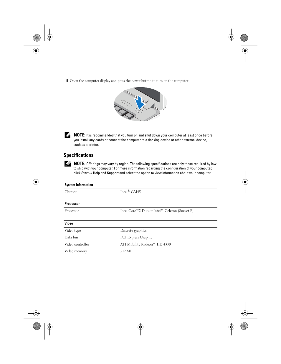 Specifications | Dell Vostro 1088 (Mid 2009) User Manual | Page 4 / 6