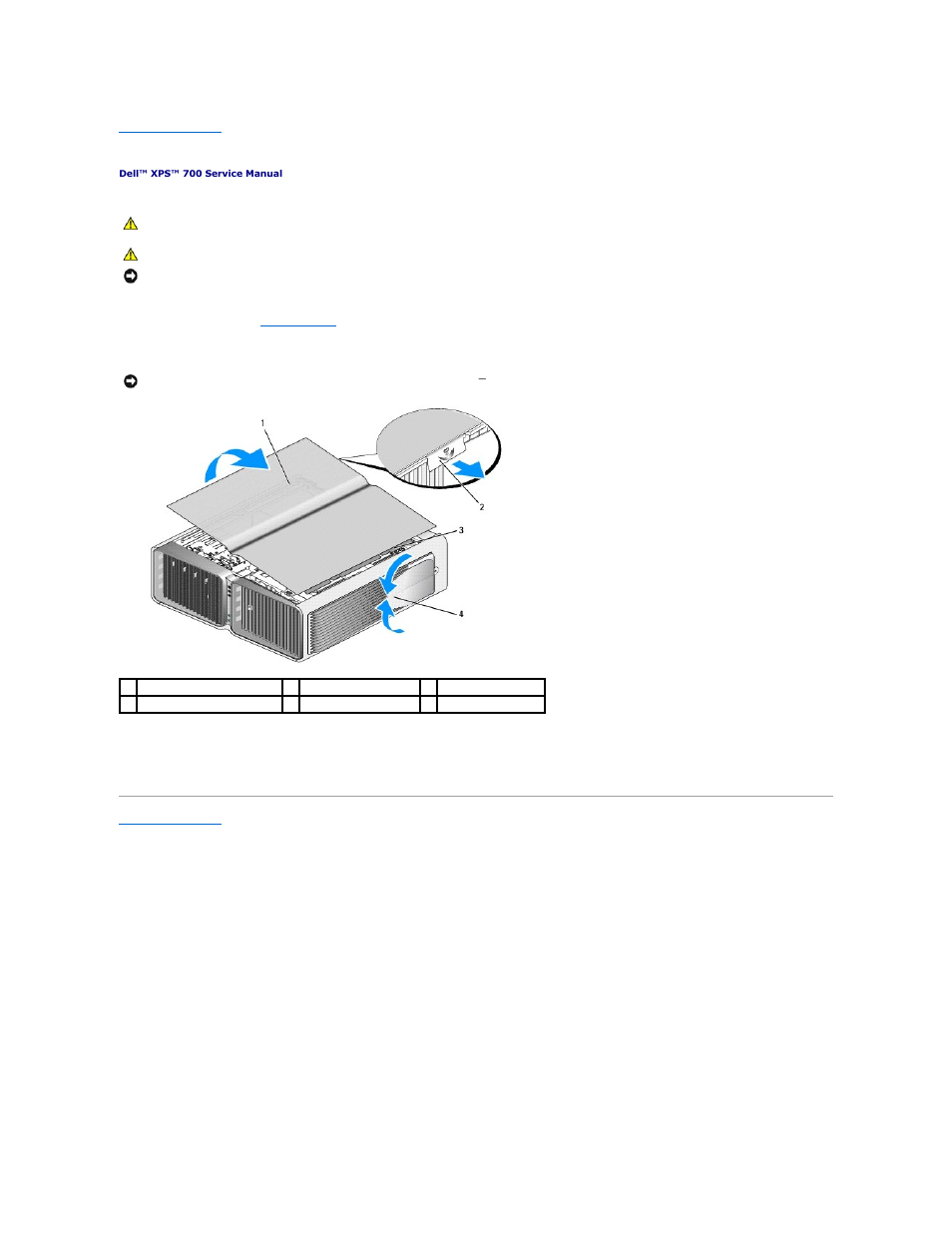 Removing the computer cover | Dell XPS 700 Jet Black User Manual | Page 20 / 126