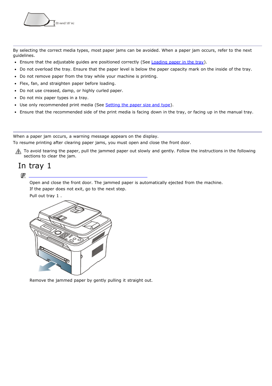 Clearing paper jams, Tips for avoiding paper jams clearing paper jams, Tips for avoiding paper jams | Dell 1135n Multifunction Mono Laser Printer User Manual | Page 114 / 138