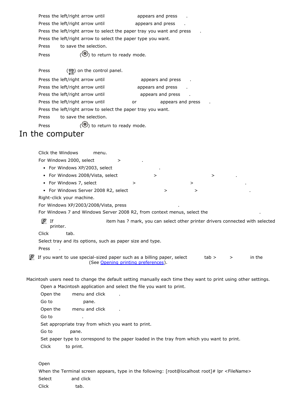 Setting the paper source, Windows, Macintosh | Linux | Dell 1135n Multifunction Mono Laser Printer User Manual | Page 27 / 138