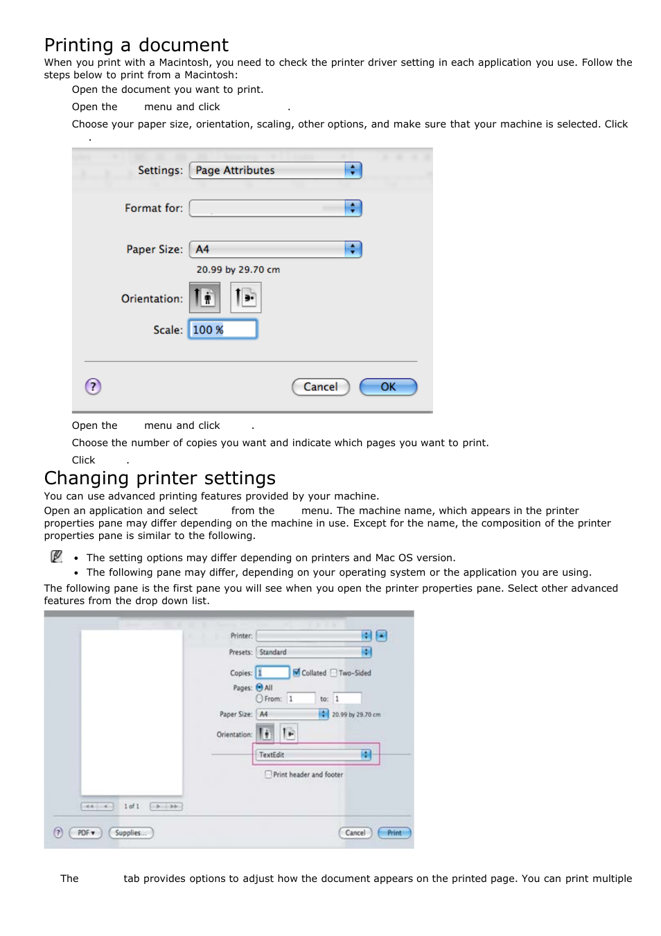 Printing a document, Changing printer settings, Layout | Dell 1135n Multifunction Mono Laser Printer User Manual | Page 38 / 138