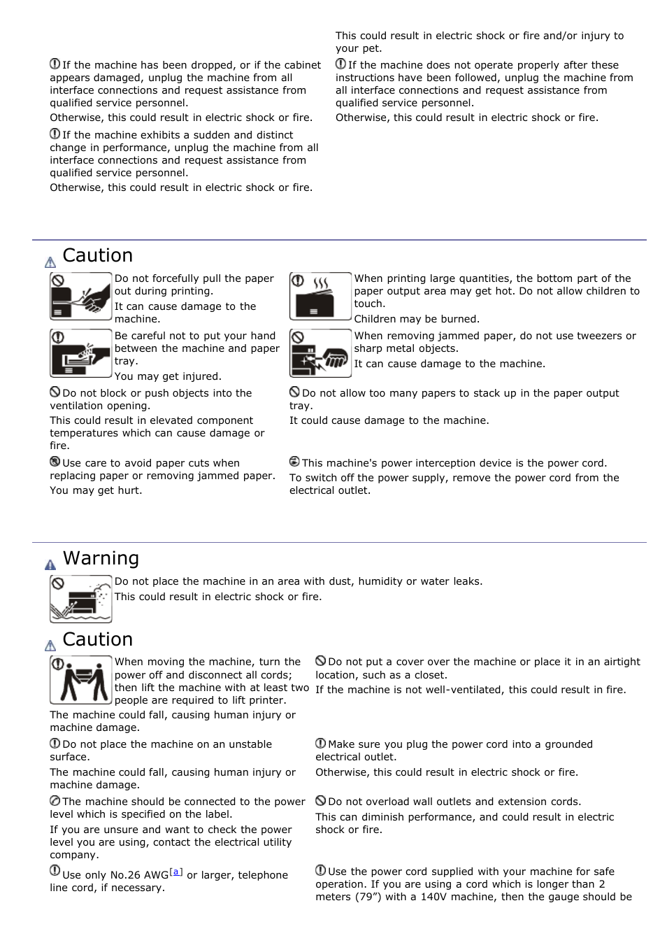 Operating method, Installation / moving, Caution | Warning | Dell 1135n Multifunction Mono Laser Printer User Manual | Page 4 / 138