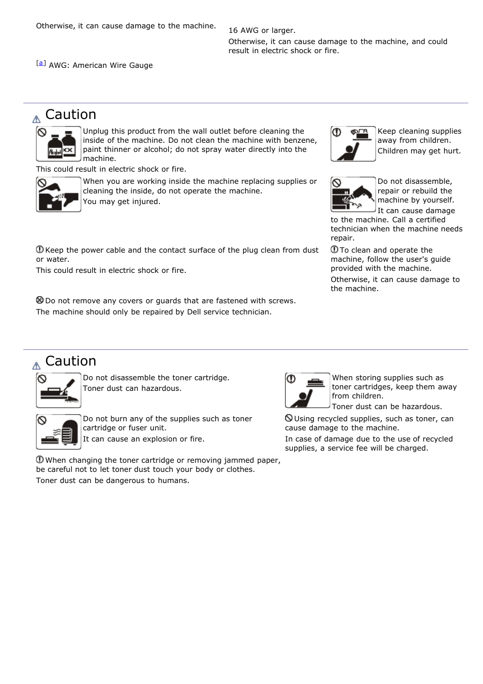 Maintenance / checking, Supply usage, Caution | Dell 1135n Multifunction Mono Laser Printer User Manual | Page 5 / 138