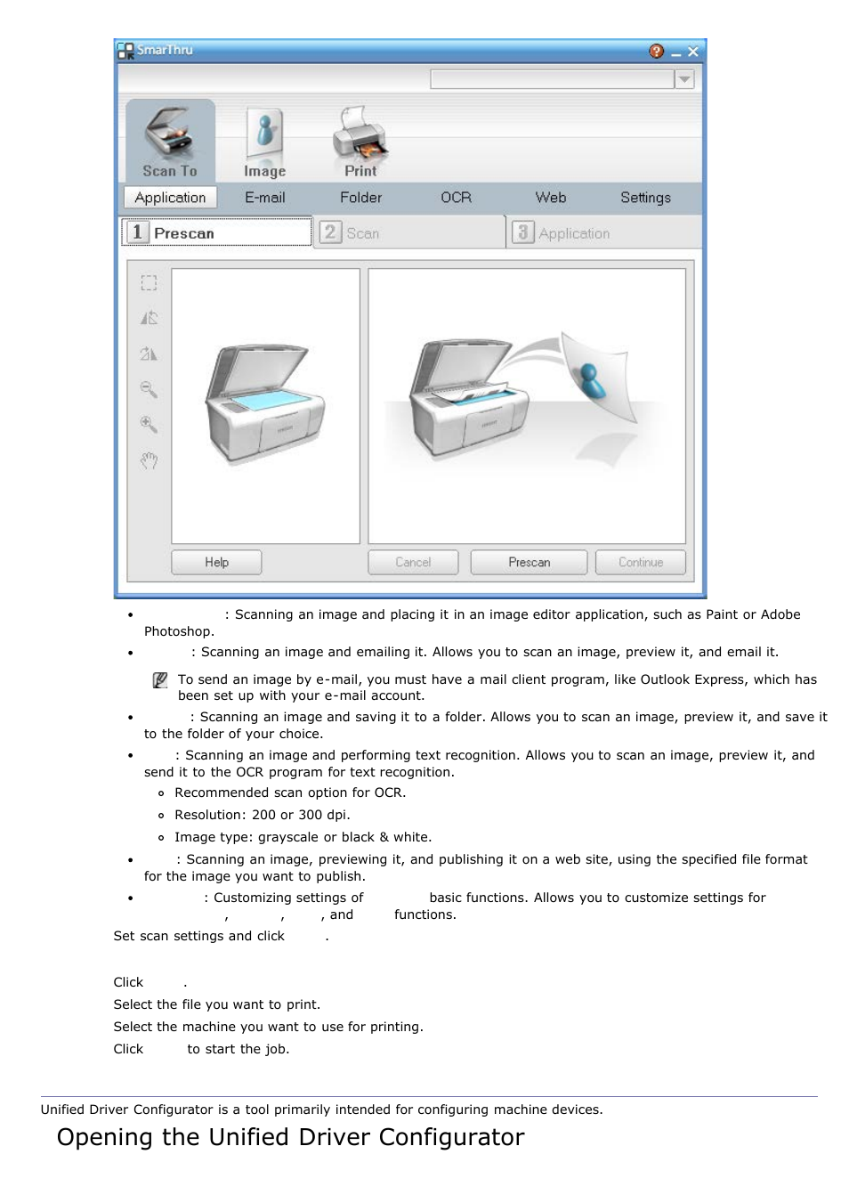 Using the linux unified driver configurator, Opening the unified driver configurator, Printing | Dell 1135n Multifunction Mono Laser Printer User Manual | Page 79 / 138