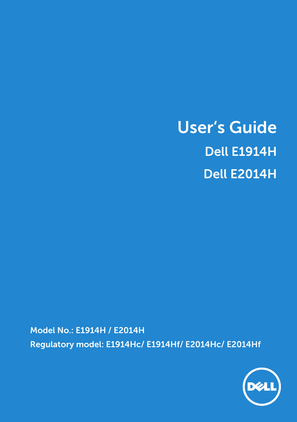 Dell E1914H Monitor User Manual | 81 pages