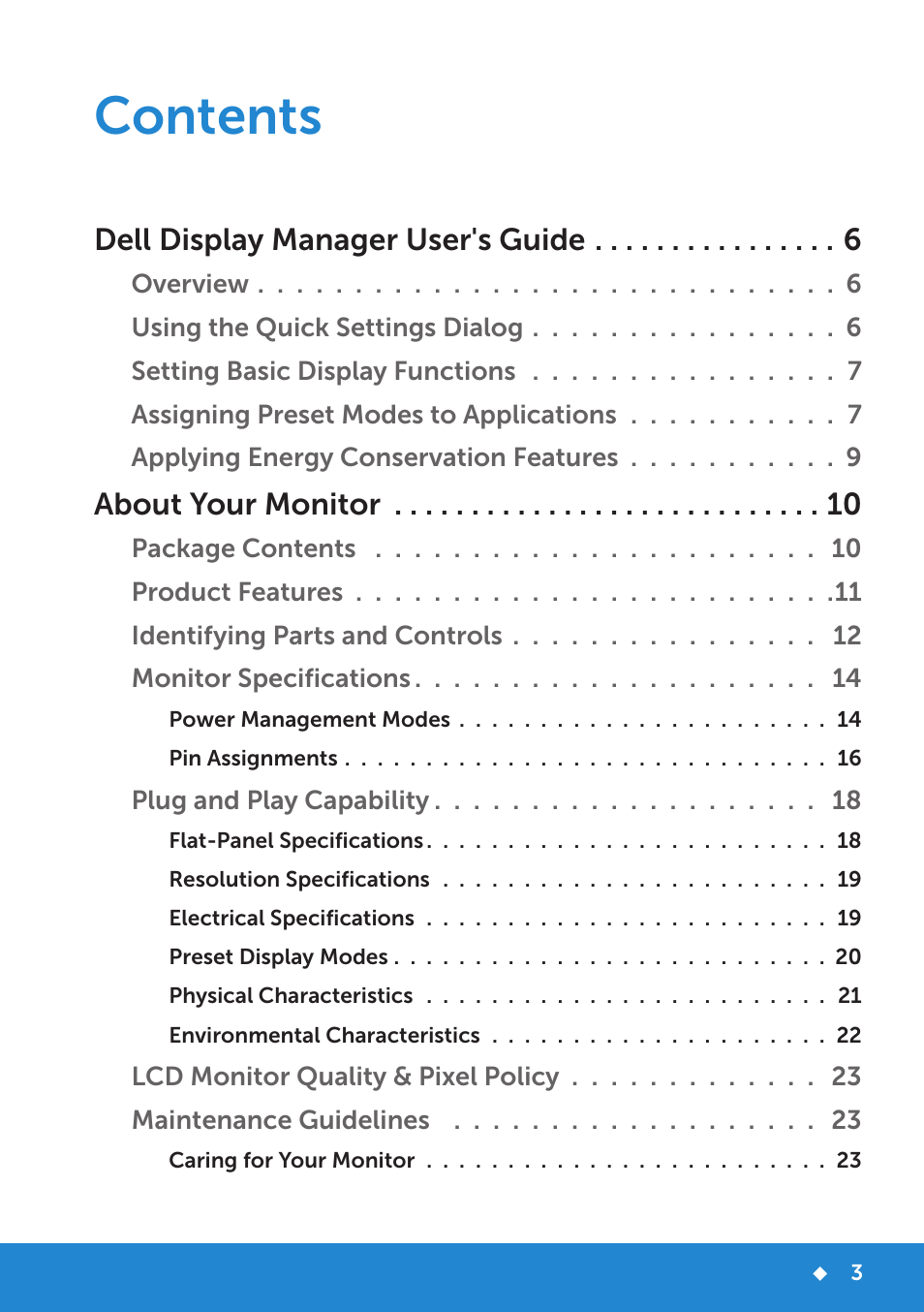 Dell E1914H Monitor User Manual | Page 3 / 81