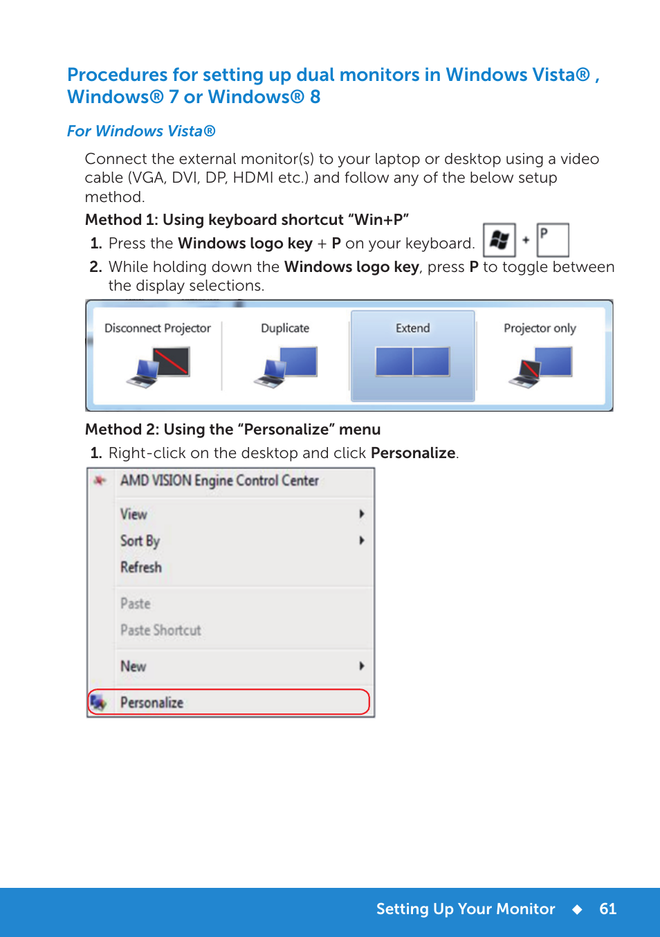 For windows vista | Dell E1914H Monitor User Manual | Page 61 / 81