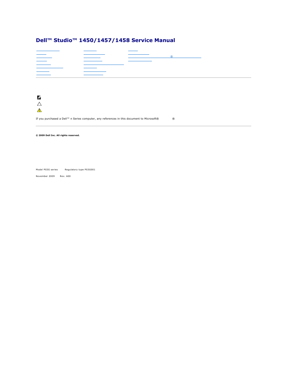 Dell Studio 1450 (Mid 2009) User Manual | 47 pages