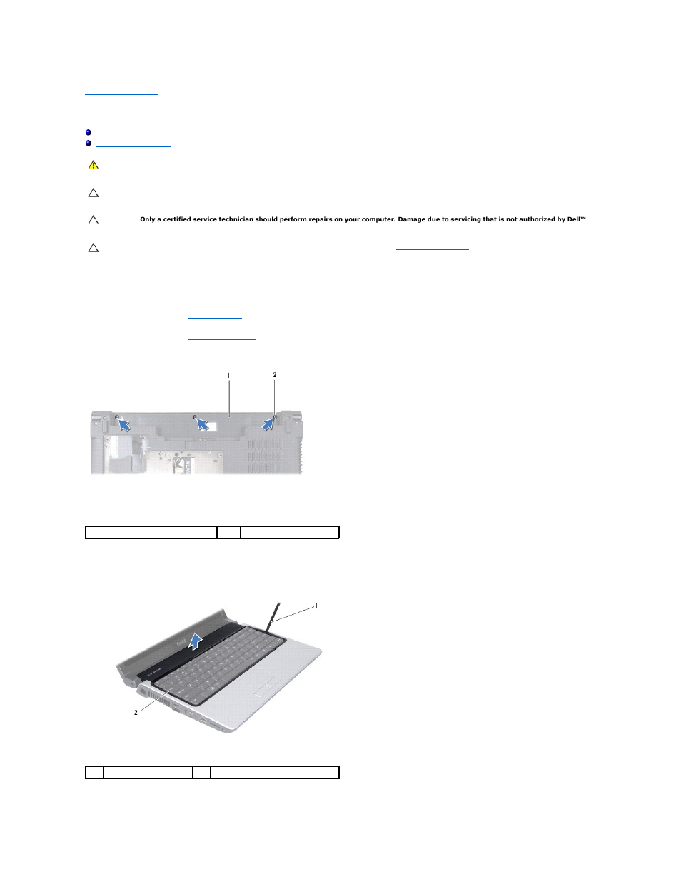 Keyboard, Removing the keyboard | Dell Studio 1450 (Mid 2009) User Manual | Page 28 / 47