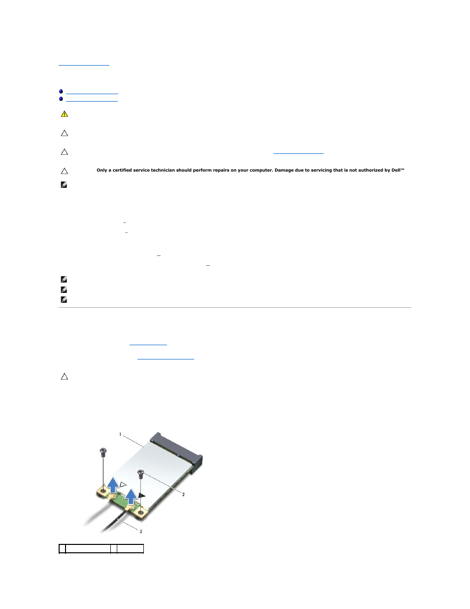 Wireless mini-cards, Removing the mini-card | Dell Studio 1450 (Mid 2009) User Manual | Page 33 / 47