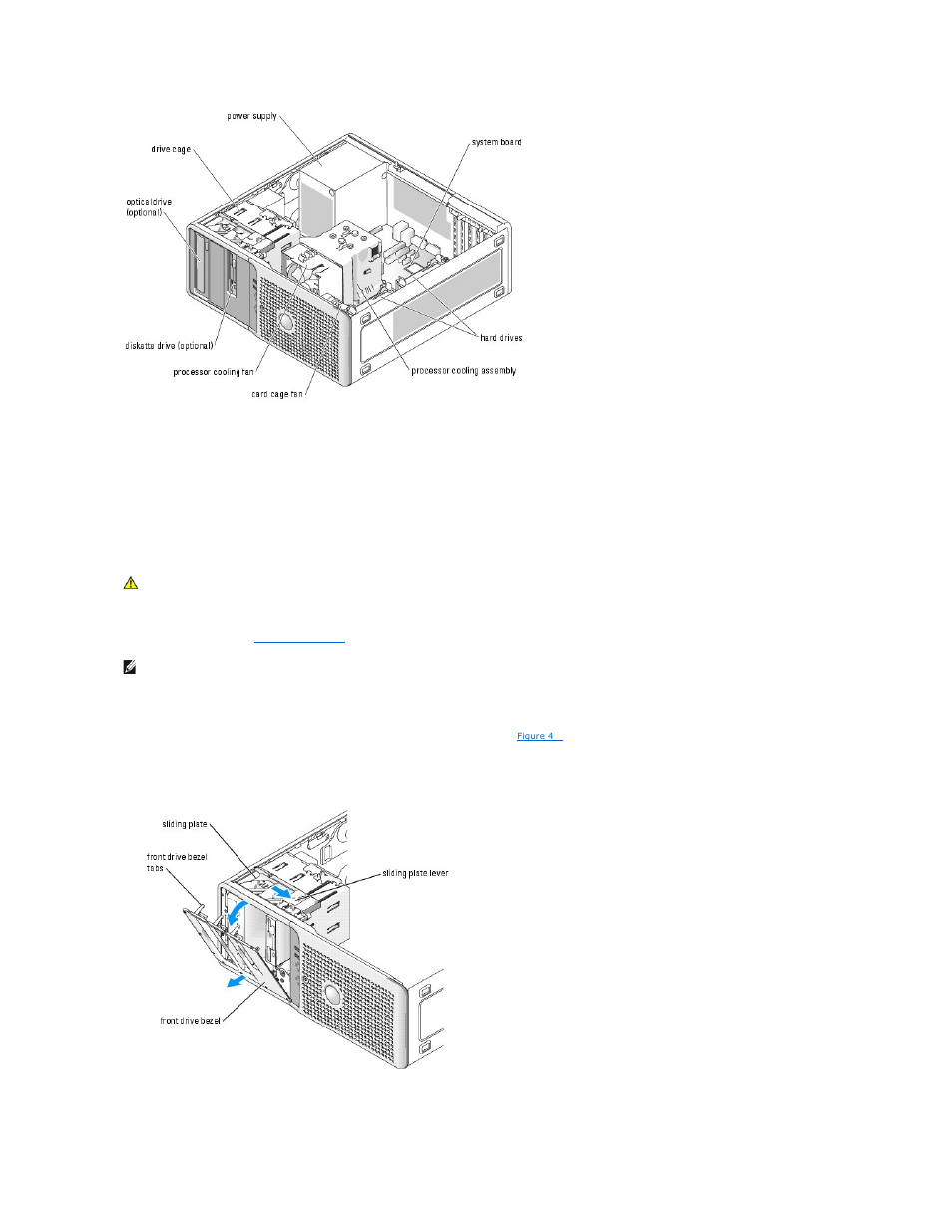 Removing and replacing the front drive bezel | Dell PowerEdge SC 430 User Manual | Page 25 / 69