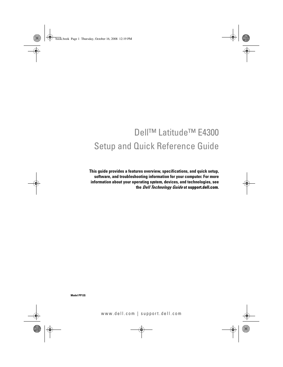 Dell Latitude E4300 (Late 2008) User Manual | 70 pages