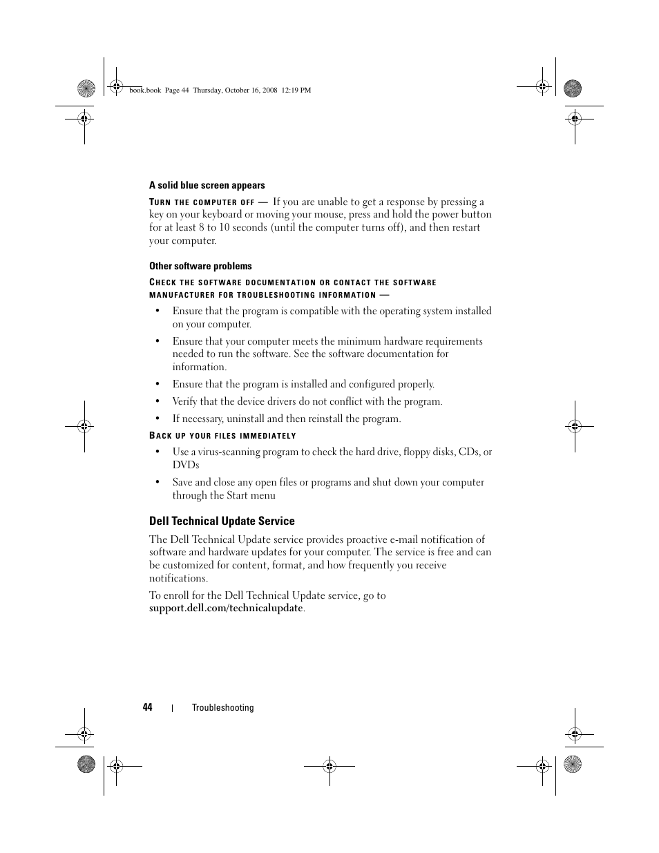Dell technical update service | Dell Latitude E4300 (Late 2008) User Manual | Page 44 / 70