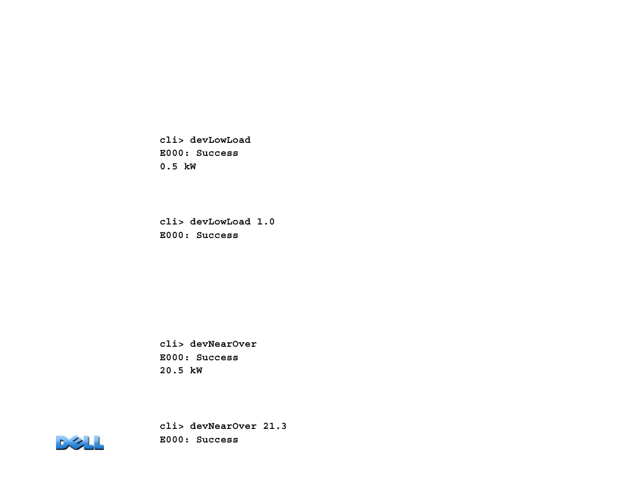 Device command descriptions, Devlowload, Devnearover | User’s guide, Mete red rac k pdu | Dell Metered PDU LED User Manual | Page 43 / 180