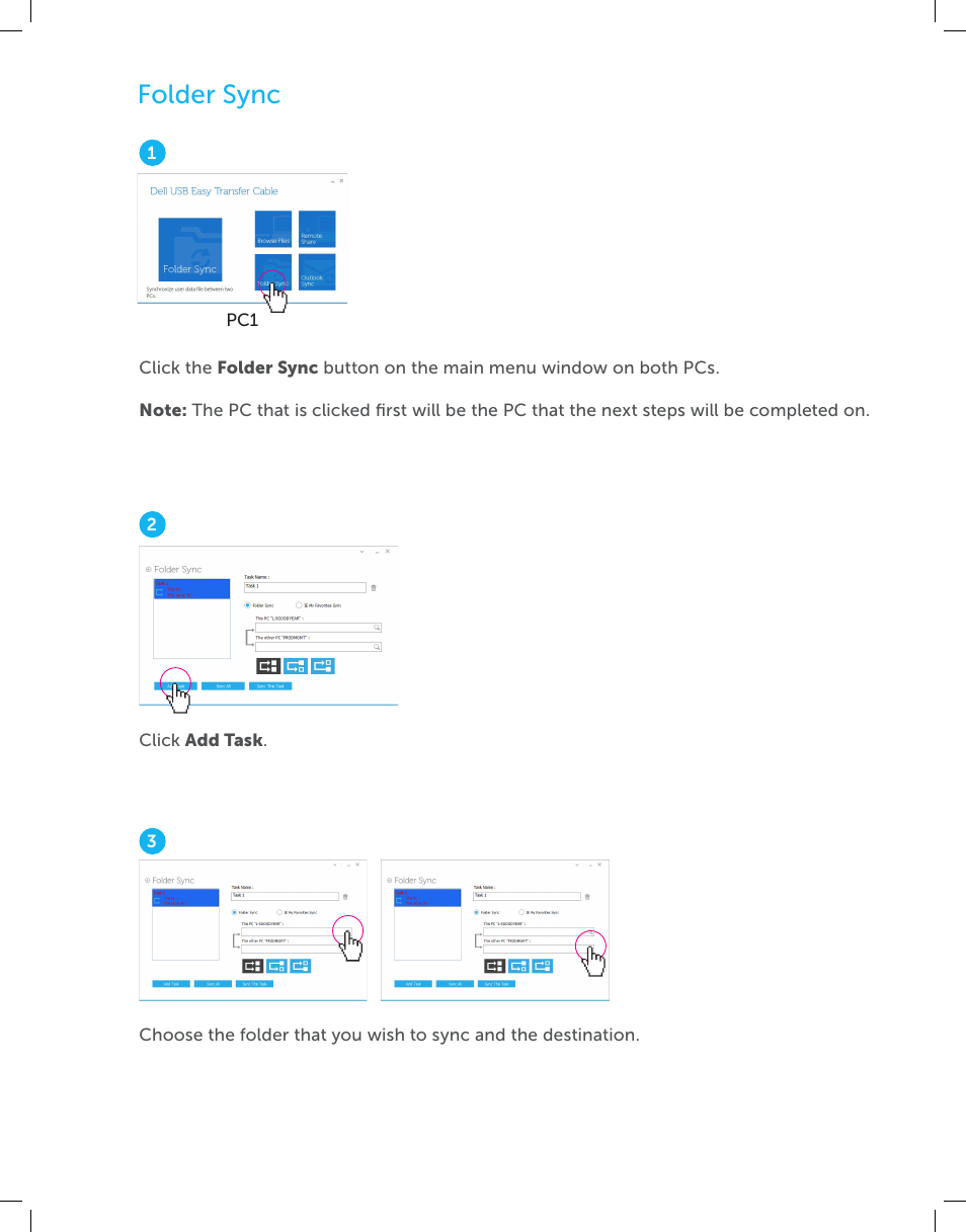 Folder sync | Dell Cable - Easy Transfer for Windows 8 User Manual | Page 7 / 16