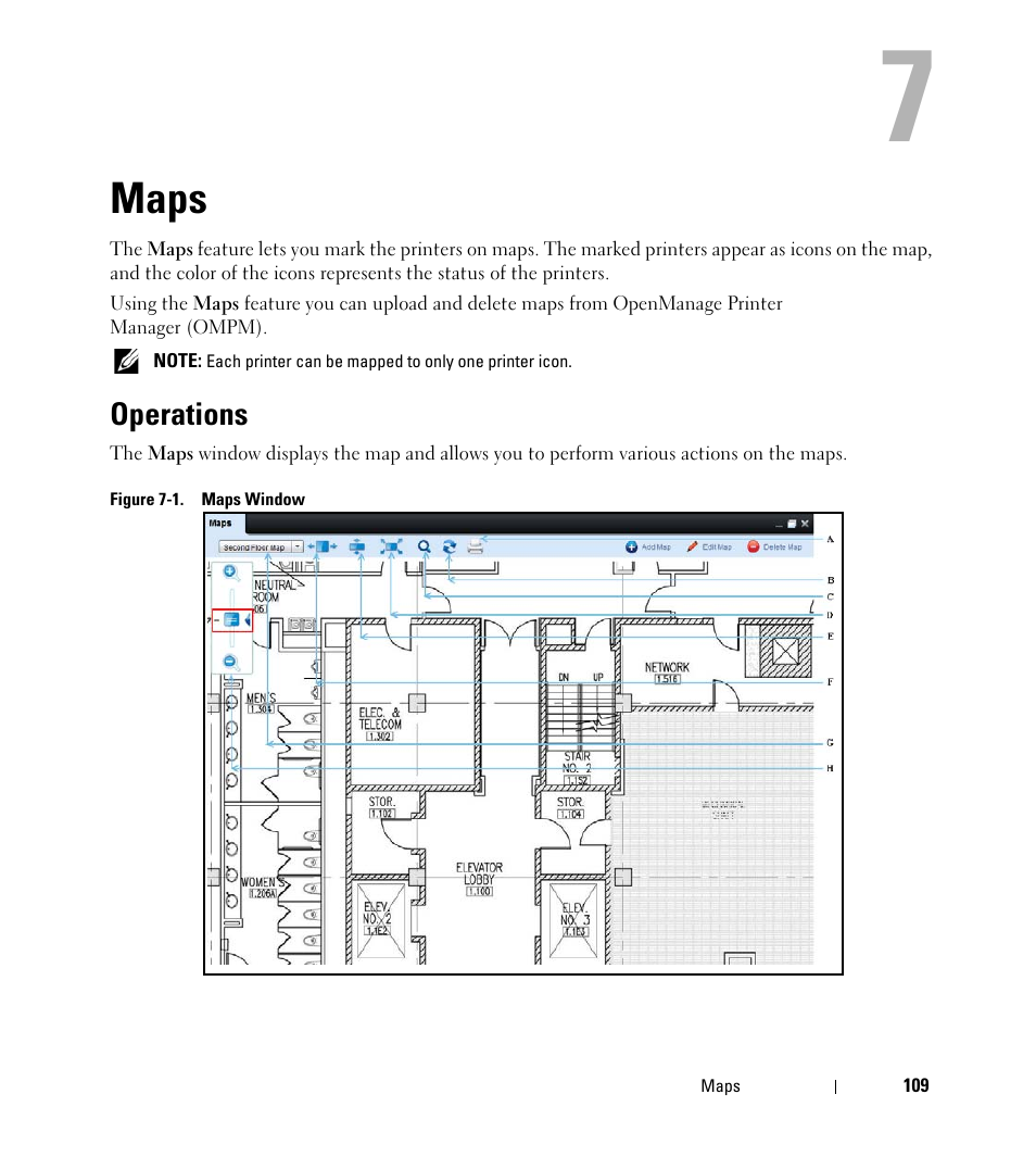 Maps, Operations | Dell Open Manage Print Manager Software User Manual | Page 109 / 276