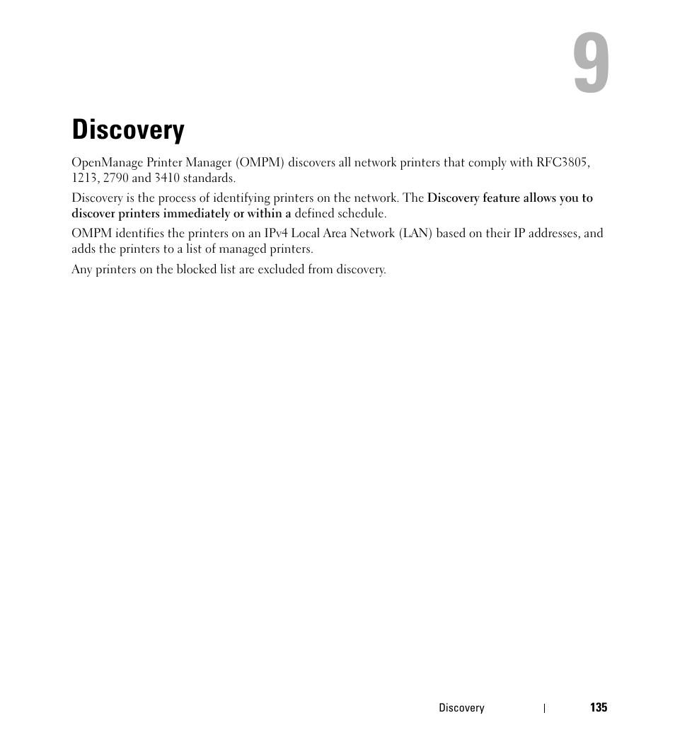 Discovery | Dell Open Manage Print Manager Software User Manual | Page 135 / 276