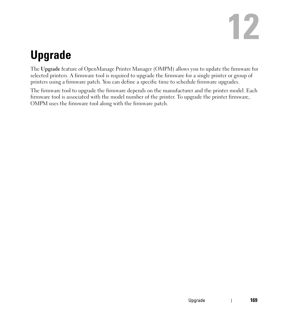 Upgrade | Dell Open Manage Print Manager Software User Manual | Page 169 / 276